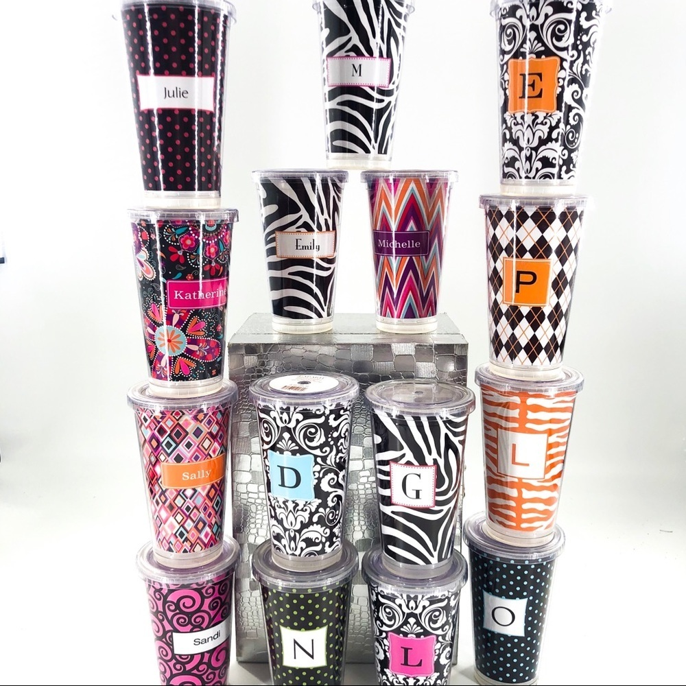 🌷 Bright Color Acrylic Tumbler w/ Straw
